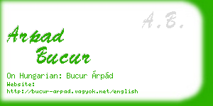 arpad bucur business card